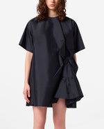 Load image into Gallery viewer, MSGM Techno Nylon Dress With Ruffle Black
