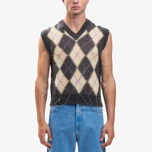 Marni Argyle Light Mohair Sweater Vest