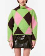 Load image into Gallery viewer, MSGM Mohair Blend Sweater With Argyle Pattern
