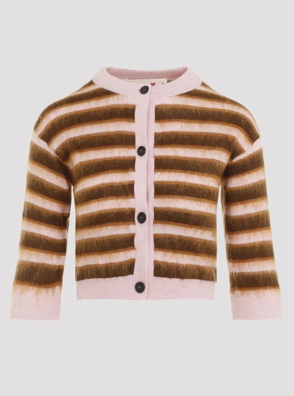 Marni Striped Cropped Wool Cardigan