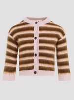 Load image into Gallery viewer, Marni Striped Cropped Wool Cardigan
