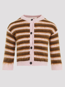 Marni Striped Cropped Wool Cardigan