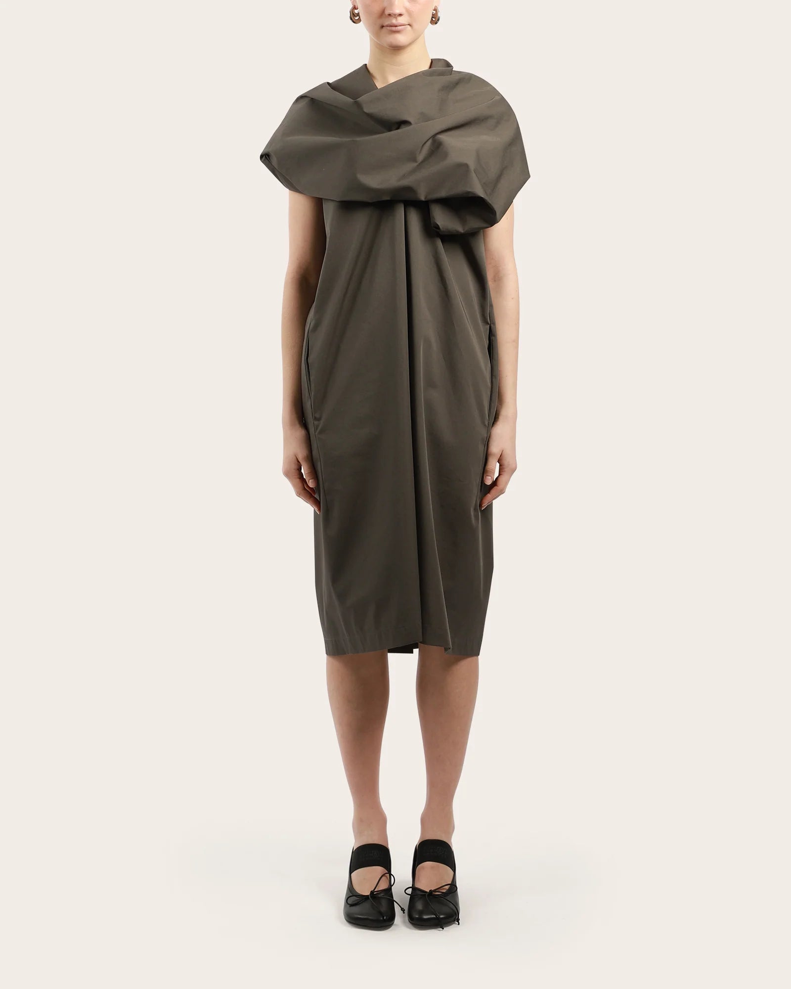 MM6 Maison Margiela Neck Detail Dress Grey