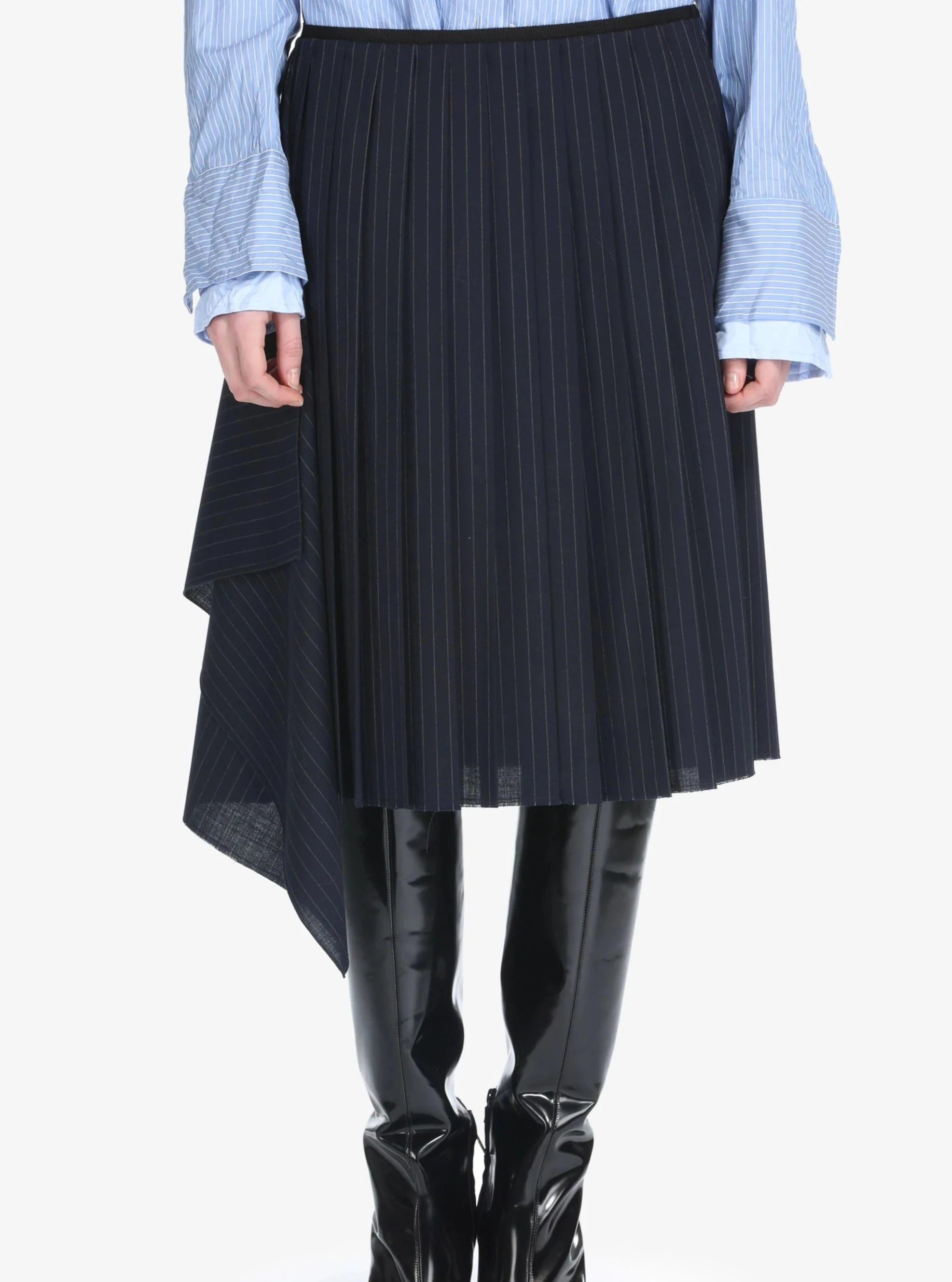 Nº21 Pinstripe Pleated Skirt