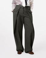 Load image into Gallery viewer, MSGM Gabardine Trousers With Double Panels Dark Green
