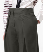 Load image into Gallery viewer, MSGM Gabardine Trousers With Double Panels Dark Green
