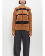 Load image into Gallery viewer, Plan-C Tobacco Jacquard Crew Neck Sweater
