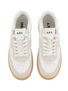 A.P.C Plain Sneakers In White And Chestnut