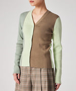 Load image into Gallery viewer, Paul Smith Colorblock Trim Cardigan Light Green
