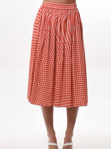 Just in Case Red Checkered Skirt