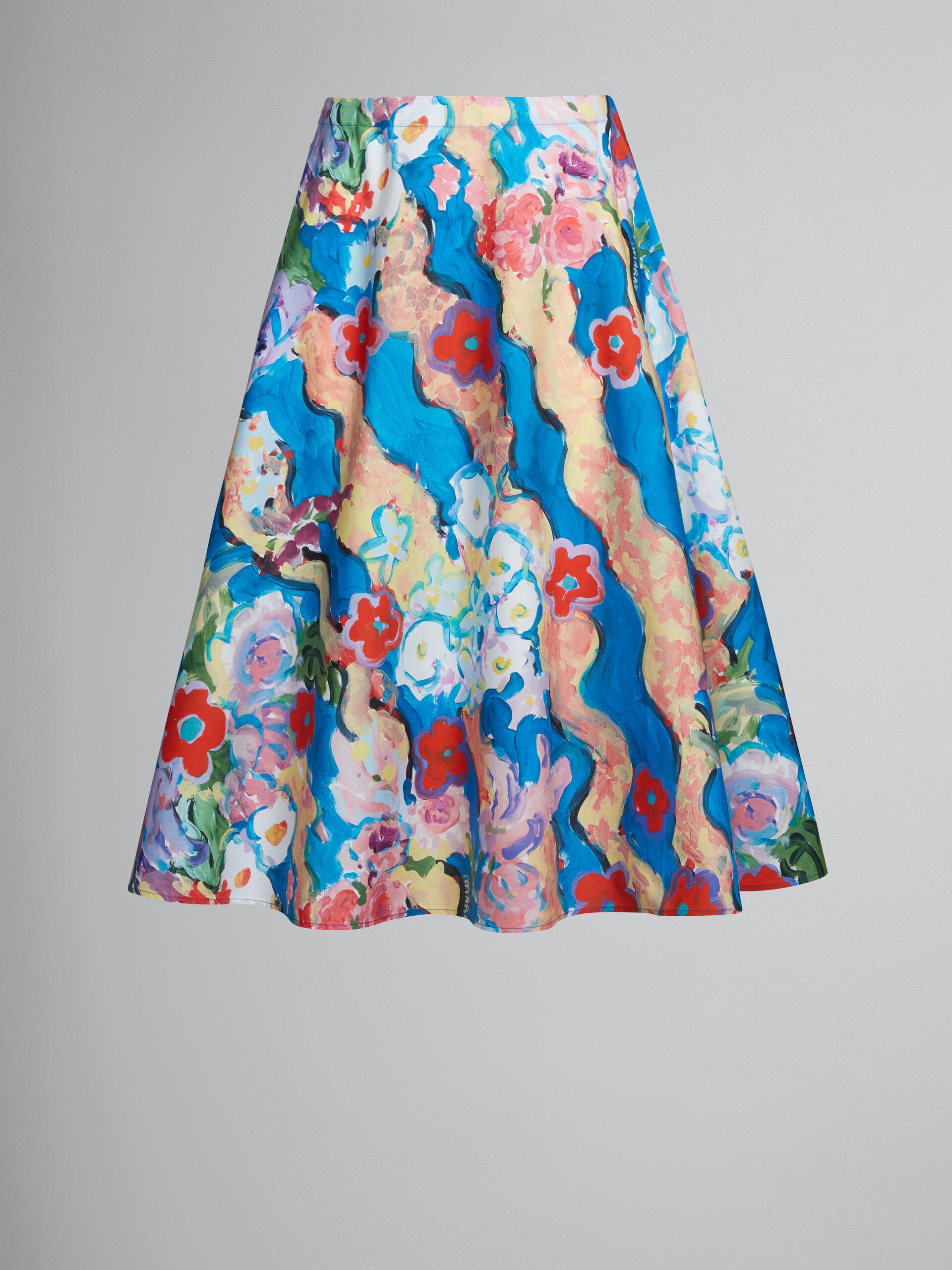 Marni Multicolor Printed Poplin Skirt