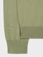 Load image into Gallery viewer, Light Green Cotton Contrast-Collar Sweater
