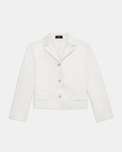 Theory White Cropped Leather Jacket