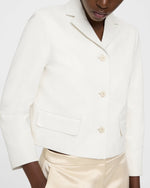 Load image into Gallery viewer, Theory White Cropped Leather Jacket

