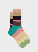 Load image into Gallery viewer, Women&#39;s Pink Stripe Socks
