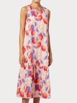 Load image into Gallery viewer, P Smith Sleeveless Lemon Print Dress - Pink
